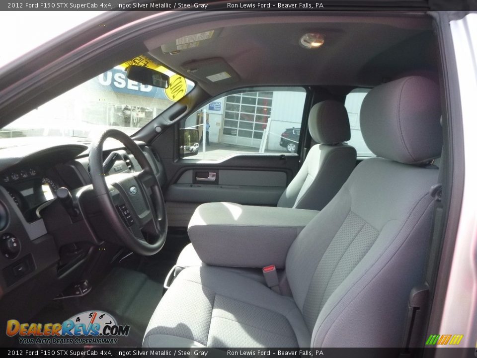 2012 Ford F150 STX SuperCab 4x4 Ingot Silver Metallic / Steel Gray Photo #11