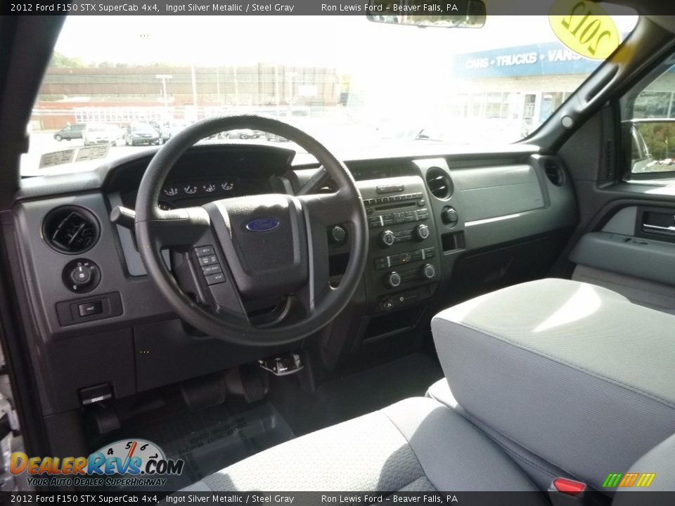 2012 Ford F150 STX SuperCab 4x4 Ingot Silver Metallic / Steel Gray Photo #13