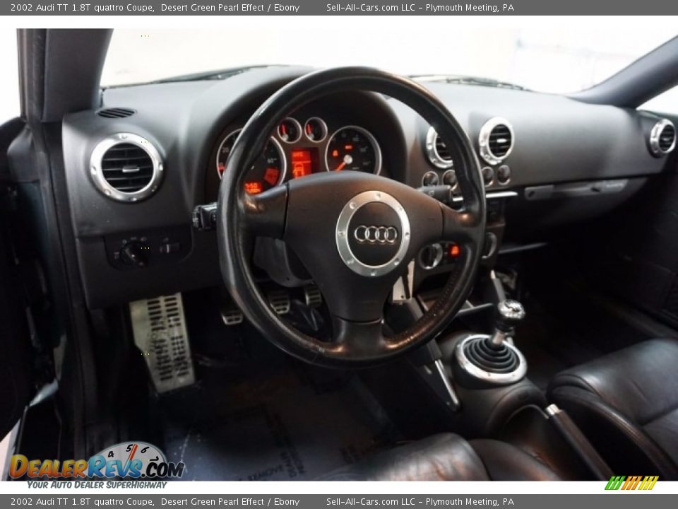 2002 Audi TT 1.8T quattro Coupe Desert Green Pearl Effect / Ebony Photo #22