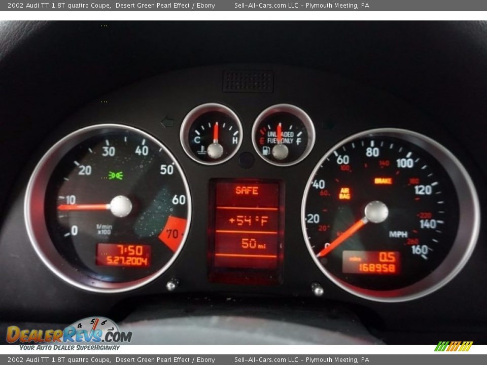 2002 Audi TT 1.8T quattro Coupe Desert Green Pearl Effect / Ebony Photo #24