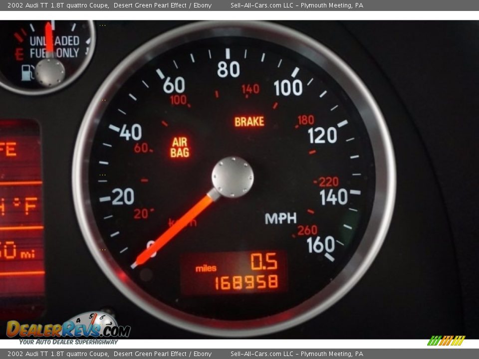 2002 Audi TT 1.8T quattro Coupe Desert Green Pearl Effect / Ebony Photo #25