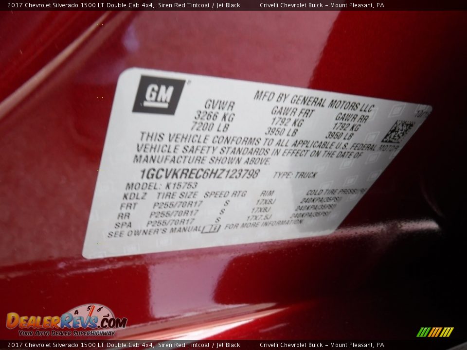 2017 Chevrolet Silverado 1500 LT Double Cab 4x4 Siren Red Tintcoat / Jet Black Photo #20
