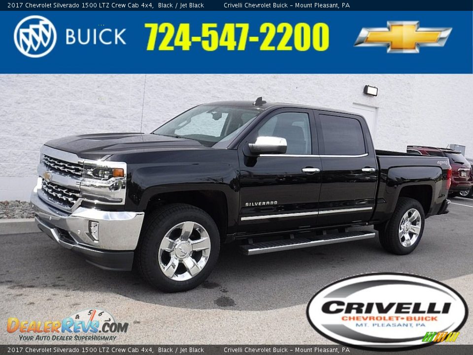 2017 Chevrolet Silverado 1500 LTZ Crew Cab 4x4 Black / Jet Black Photo #1