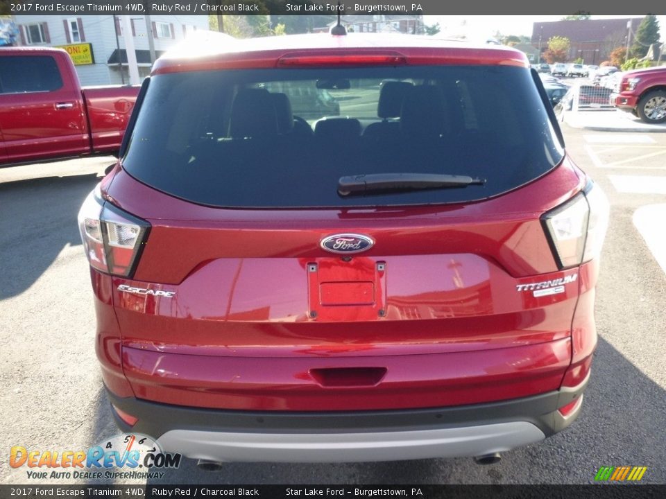 2017 Ford Escape Titanium 4WD Ruby Red / Charcoal Black Photo #6