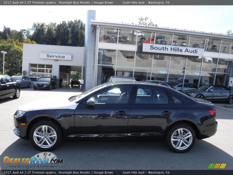 2017 Audi A4 2.0T Premium quattro Moonlight Blue Metallic / Nougat Brown Photo #2