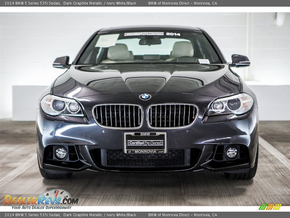 2014 BMW 5 Series 535i Sedan Dark Graphite Metallic / Ivory White/Black Photo #2