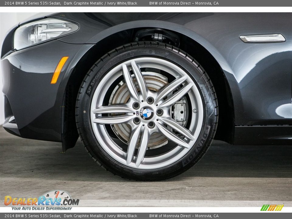 2014 BMW 5 Series 535i Sedan Dark Graphite Metallic / Ivory White/Black Photo #8