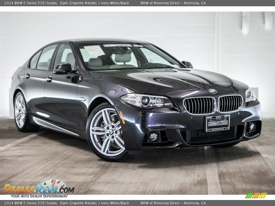 2014 BMW 5 Series 535i Sedan Dark Graphite Metallic / Ivory White/Black Photo #12