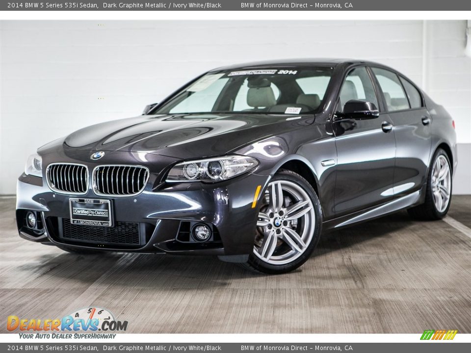 2014 BMW 5 Series 535i Sedan Dark Graphite Metallic / Ivory White/Black Photo #14
