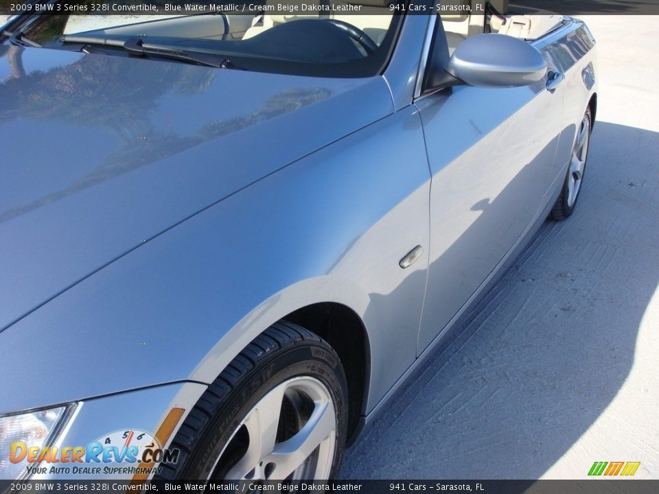 2009 BMW 3 Series 328i Convertible Blue Water Metallic / Cream Beige Dakota Leather Photo #10