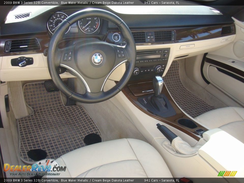 Cream Beige Dakota Leather Interior - 2009 BMW 3 Series 328i Convertible Photo #12