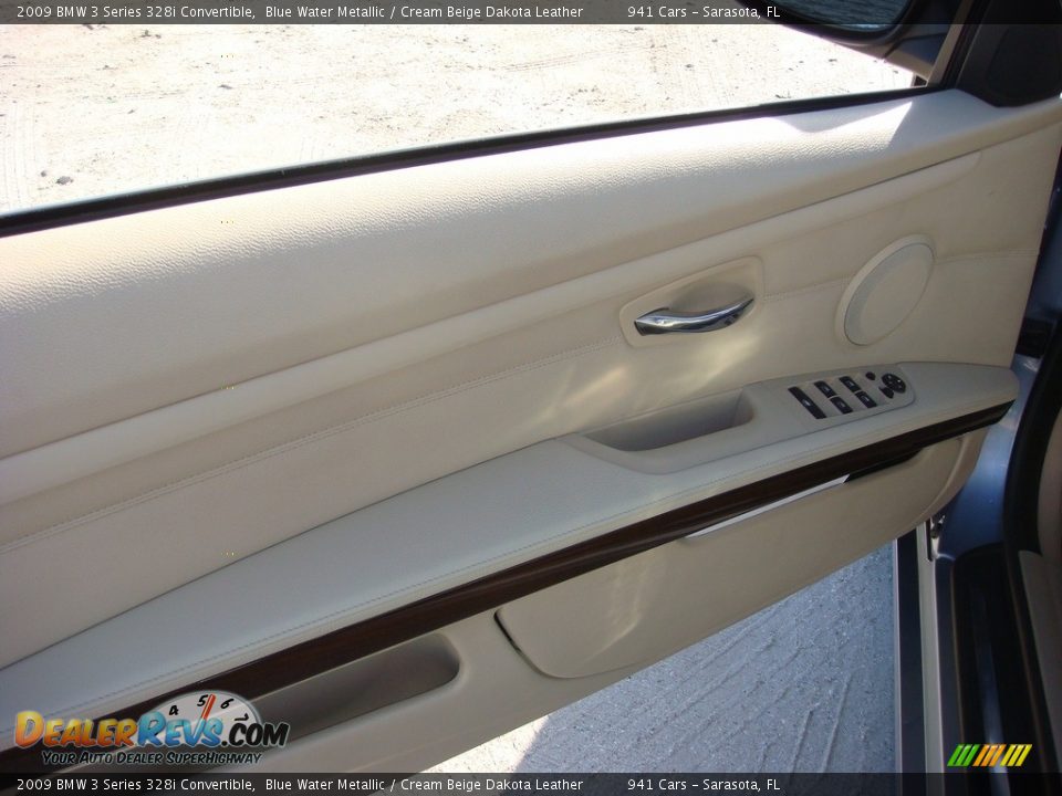 2009 BMW 3 Series 328i Convertible Blue Water Metallic / Cream Beige Dakota Leather Photo #13