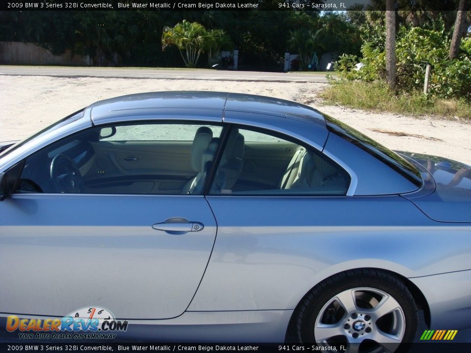 2009 BMW 3 Series 328i Convertible Blue Water Metallic / Cream Beige Dakota Leather Photo #25