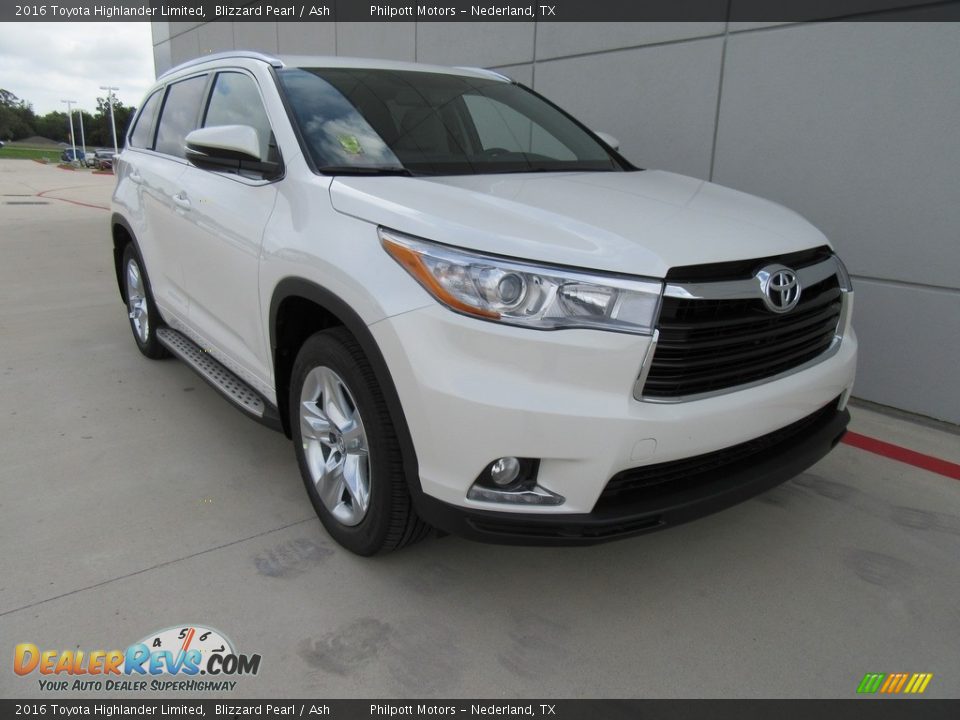2016 Toyota Highlander Limited Blizzard Pearl / Ash Photo #2