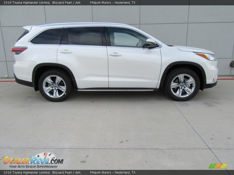 2016 Toyota Highlander Limited Blizzard Pearl / Ash Photo #3
