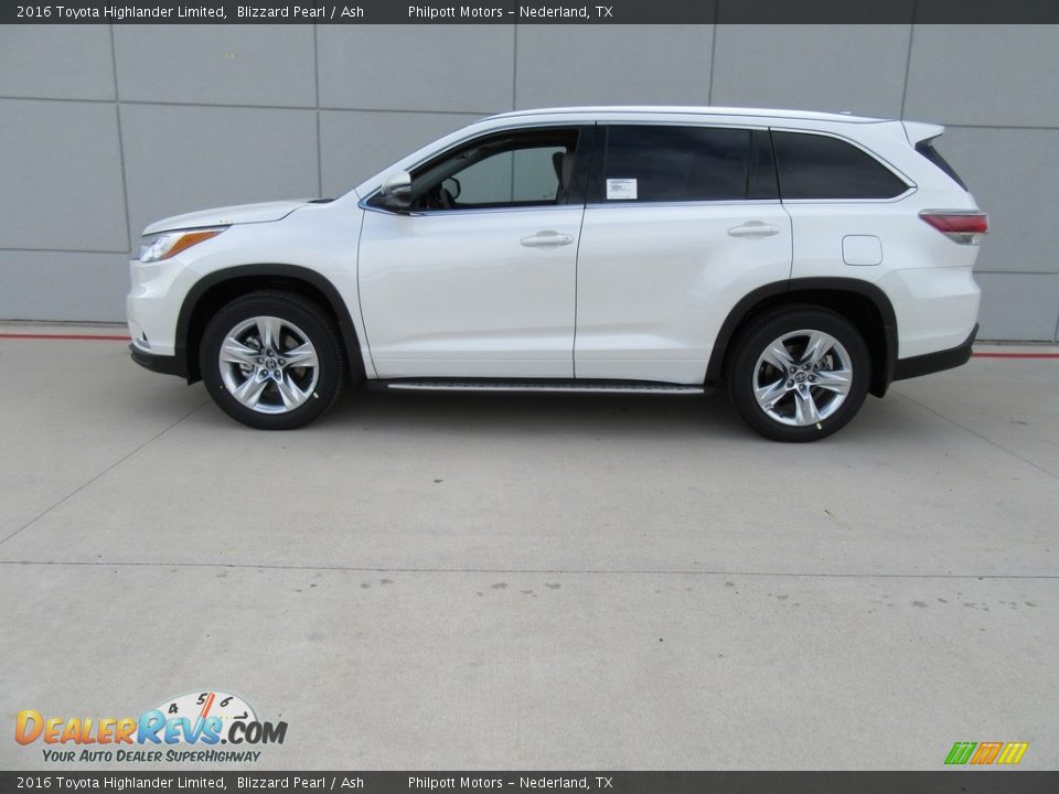2016 Toyota Highlander Limited Blizzard Pearl / Ash Photo #6