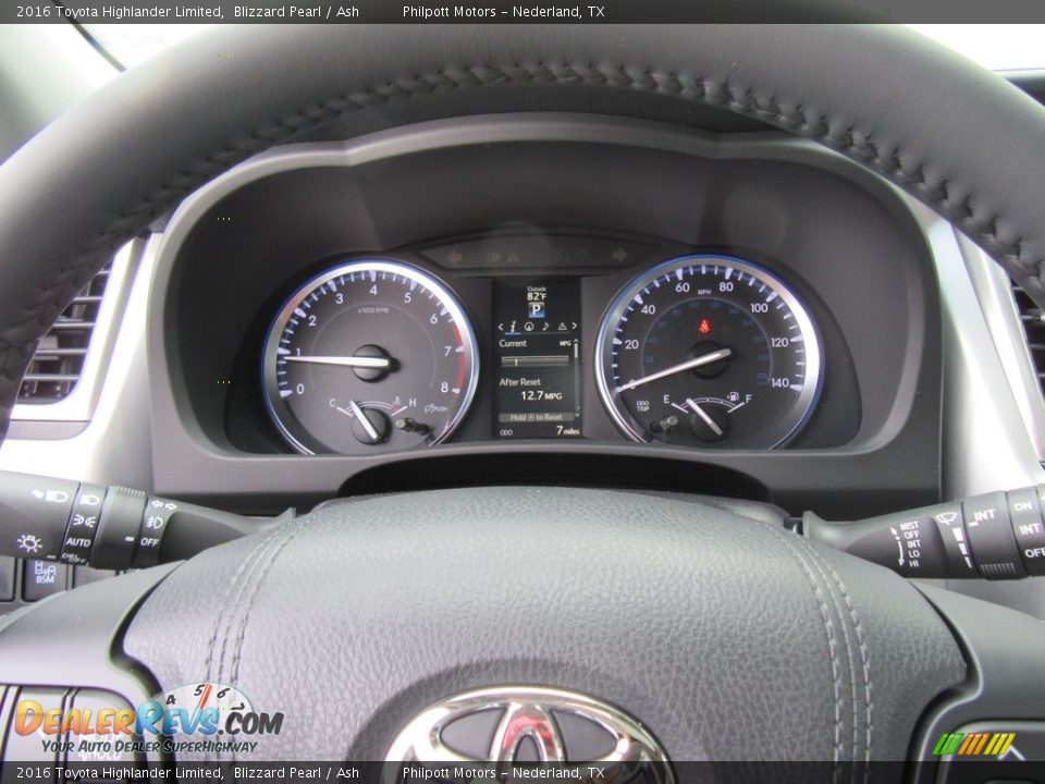 2016 Toyota Highlander Limited Blizzard Pearl / Ash Photo #34