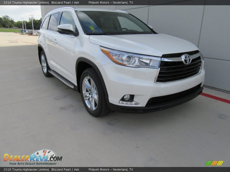 2016 Toyota Highlander Limited Blizzard Pearl / Ash Photo #2