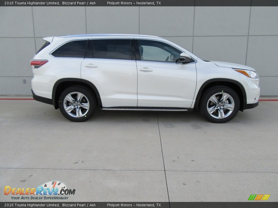2016 Toyota Highlander Limited Blizzard Pearl / Ash Photo #3
