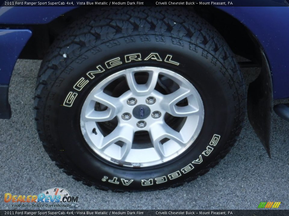 2011 Ford Ranger Sport SuperCab 4x4 Vista Blue Metallic / Medium Dark Flint Photo #3