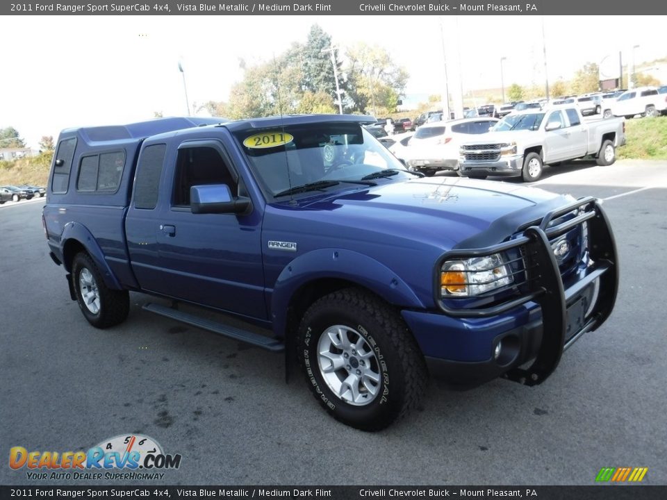 2011 Ford Ranger Sport SuperCab 4x4 Vista Blue Metallic / Medium Dark Flint Photo #10