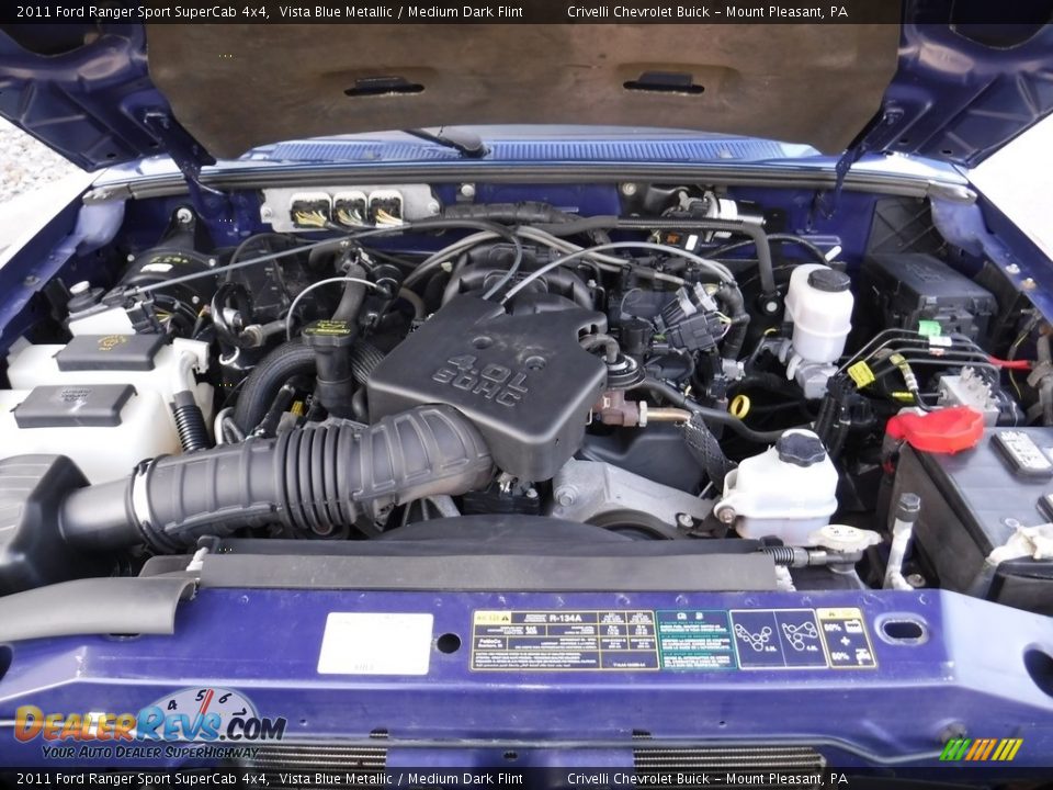 2011 Ford Ranger Sport SuperCab 4x4 Vista Blue Metallic / Medium Dark Flint Photo #18