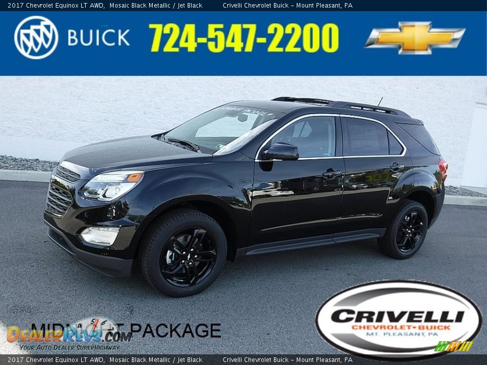 2017 Chevrolet Equinox LT AWD Mosaic Black Metallic / Jet Black Photo #1