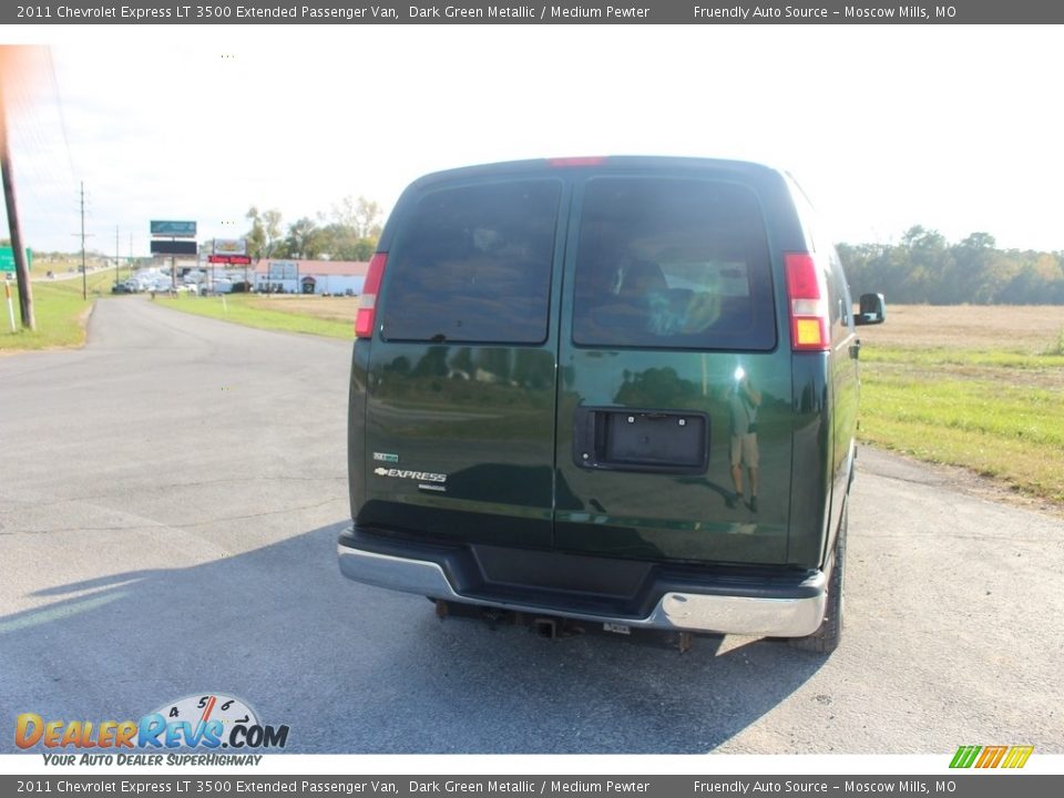 2011 Chevrolet Express LT 3500 Extended Passenger Van Dark Green Metallic / Medium Pewter Photo #6