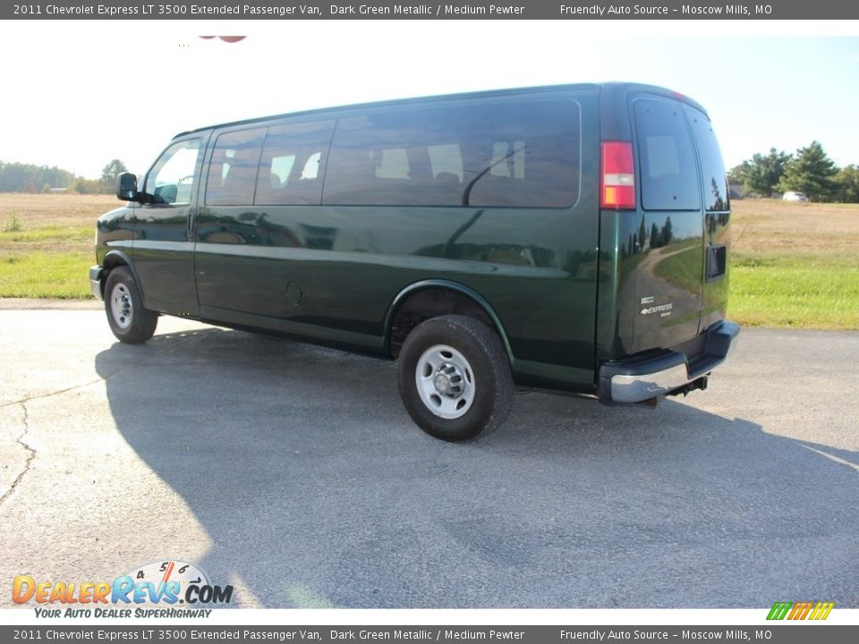 2011 Chevrolet Express LT 3500 Extended Passenger Van Dark Green Metallic / Medium Pewter Photo #14