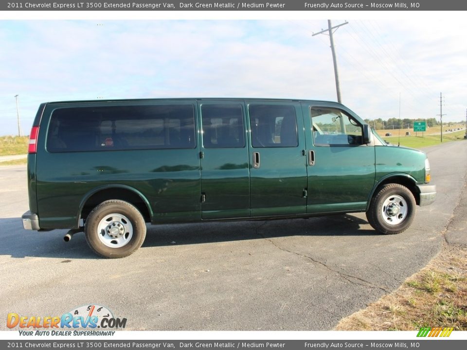 2011 Chevrolet Express LT 3500 Extended Passenger Van Dark Green Metallic / Medium Pewter Photo #22