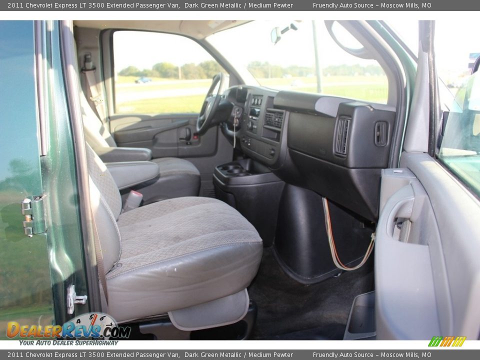 2011 Chevrolet Express LT 3500 Extended Passenger Van Dark Green Metallic / Medium Pewter Photo #25