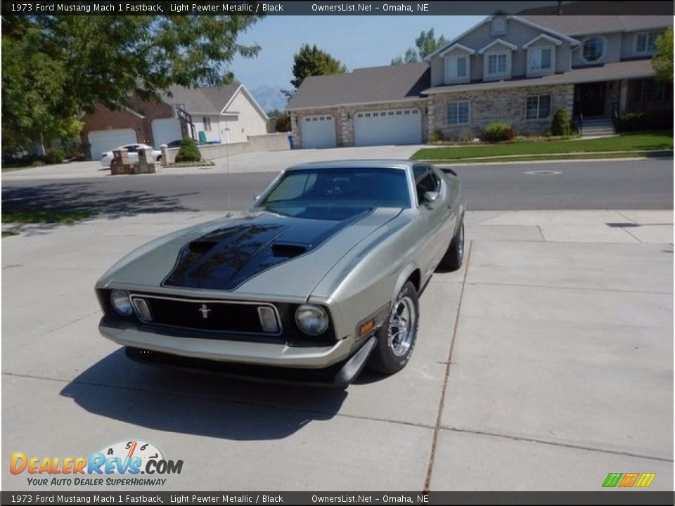 1973 Ford Mustang Mach 1 Fastback Light Pewter Metallic / Black Photo #2