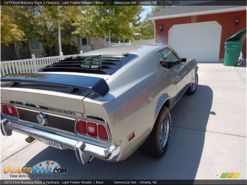1973 Ford Mustang Mach 1 Fastback Light Pewter Metallic / Black Photo #3