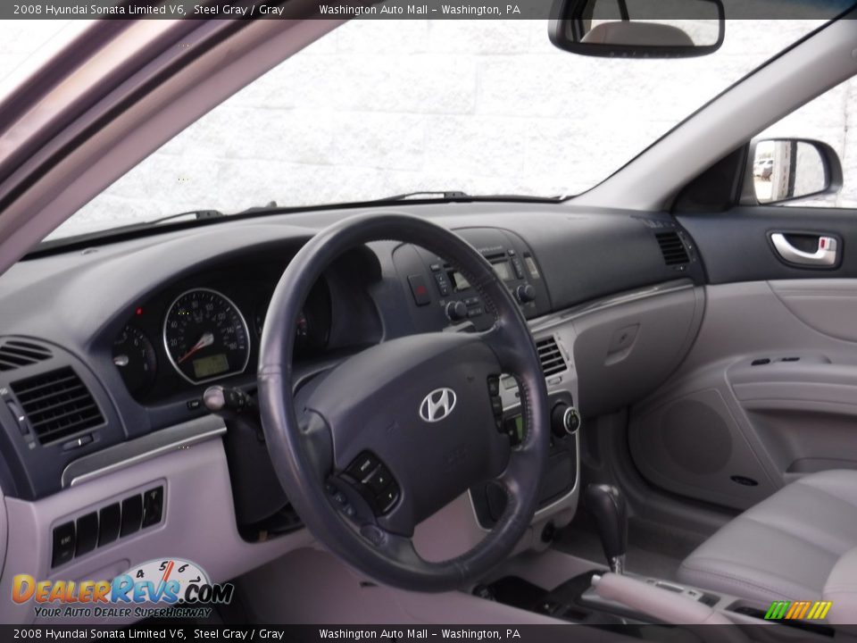 2008 Hyundai Sonata Limited V6 Steel Gray / Gray Photo #16