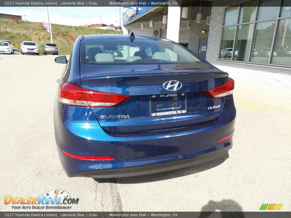 2017 Hyundai Elantra Limited Lakeside Blue / Gray Photo #7