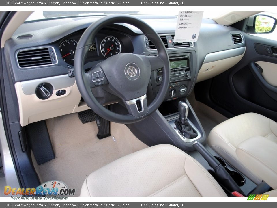 2013 Volkswagen Jetta SE Sedan Moonrock Silver Metallic / Cornsilk Beige Photo #16
