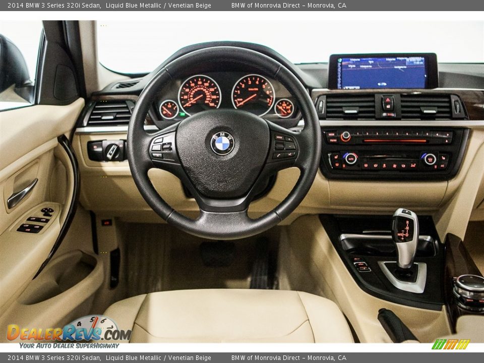 2014 BMW 3 Series 320i Sedan Liquid Blue Metallic / Venetian Beige Photo #4