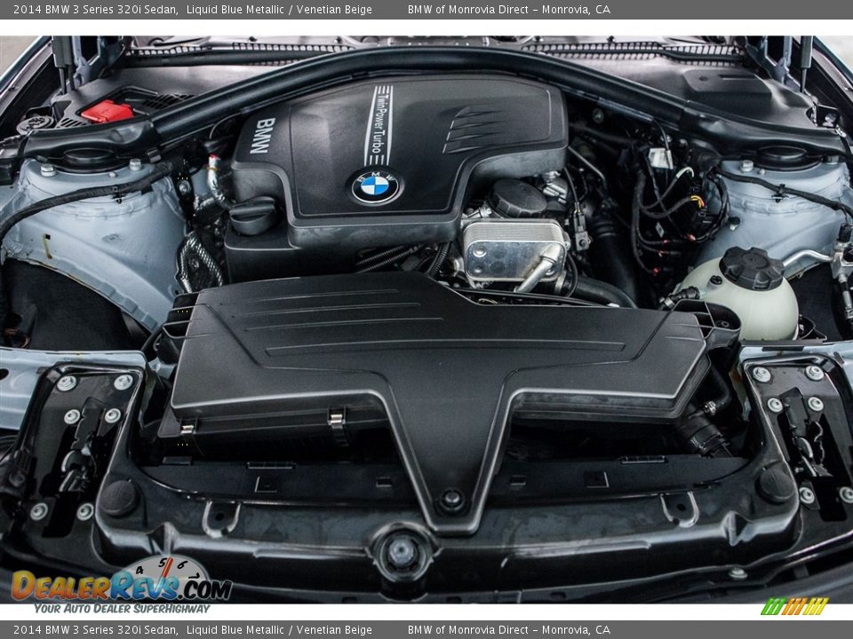 2014 BMW 3 Series 320i Sedan Liquid Blue Metallic / Venetian Beige Photo #9