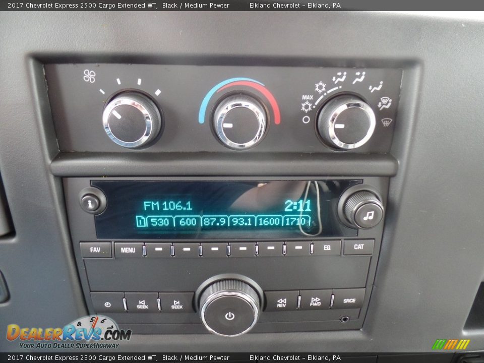 Controls of 2017 Chevrolet Express 2500 Cargo Extended WT Photo #22