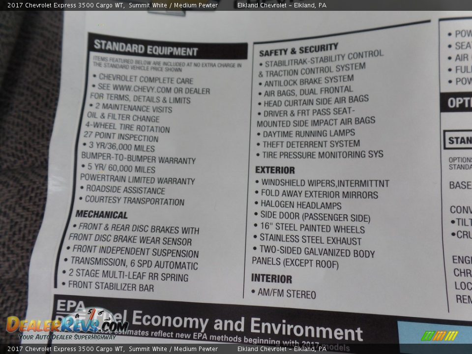 2017 Chevrolet Express 3500 Cargo WT Summit White / Medium Pewter Photo #17
