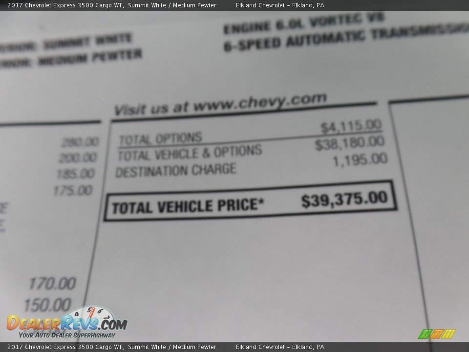2017 Chevrolet Express 3500 Cargo WT Summit White / Medium Pewter Photo #19
