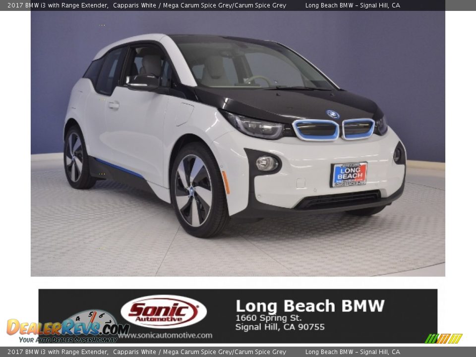 2017 BMW i3 with Range Extender Capparis White / Mega Carum Spice Grey/Carum Spice Grey Photo #1