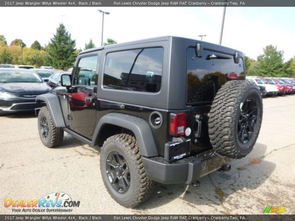 2017 Jeep Wrangler Willys Wheeler 4x4 Black / Black Photo #4