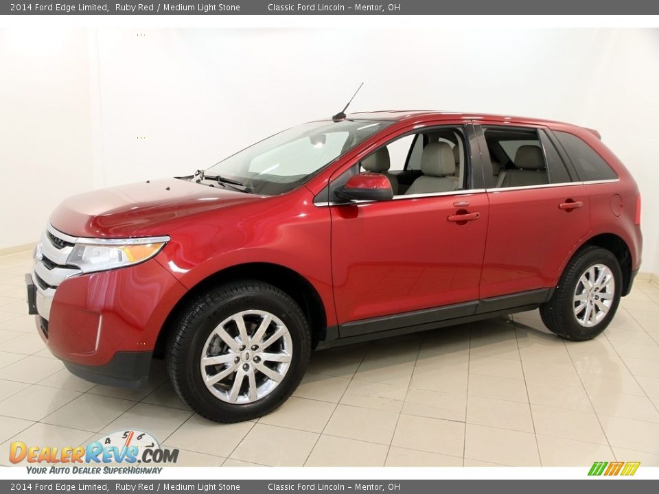2014 Ford Edge Limited Ruby Red / Medium Light Stone Photo #3