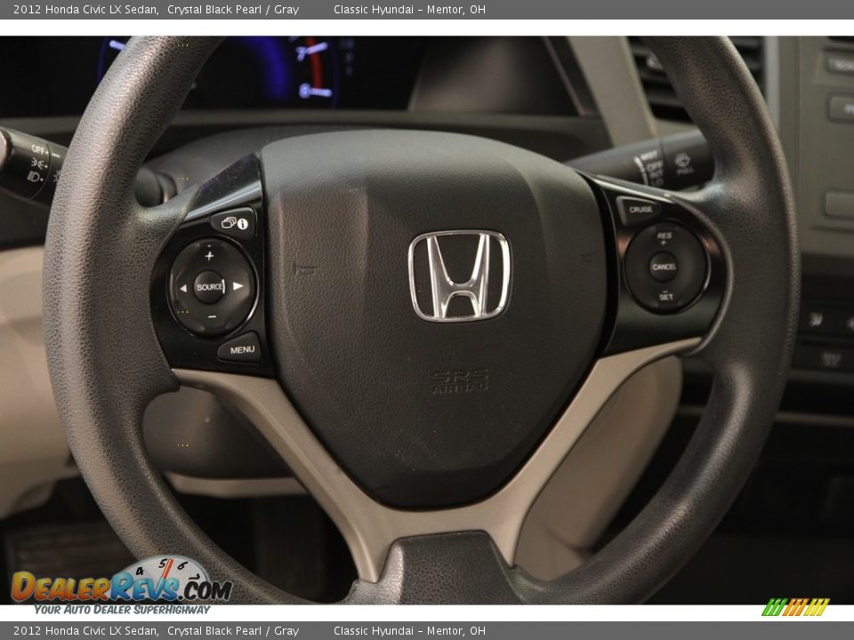 2012 Honda Civic LX Sedan Crystal Black Pearl / Gray Photo #6