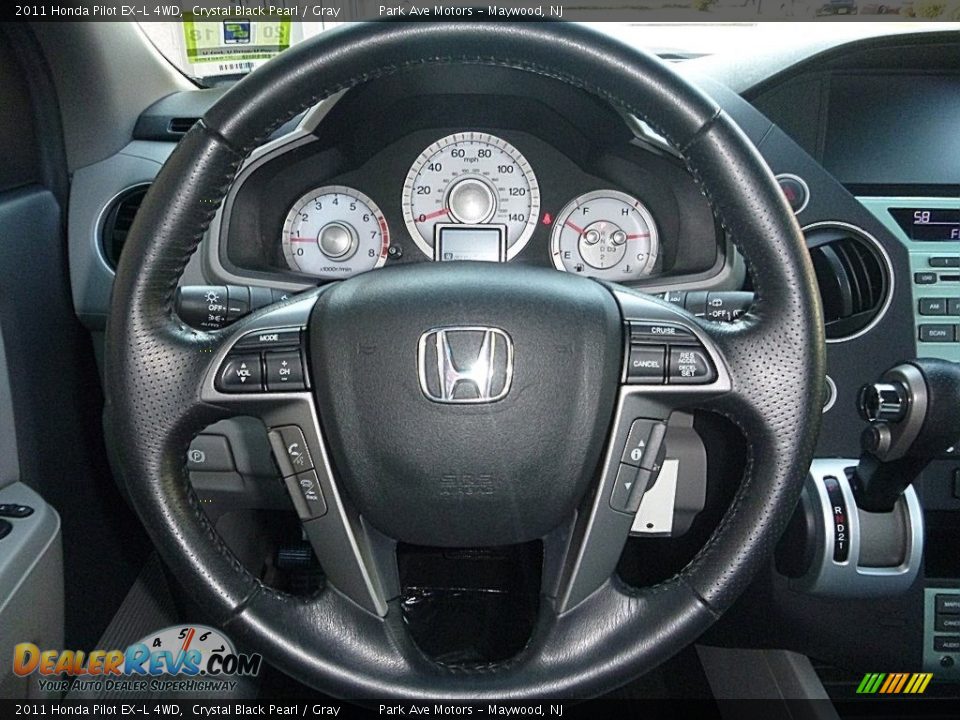 2011 Honda Pilot EX-L 4WD Crystal Black Pearl / Gray Photo #28