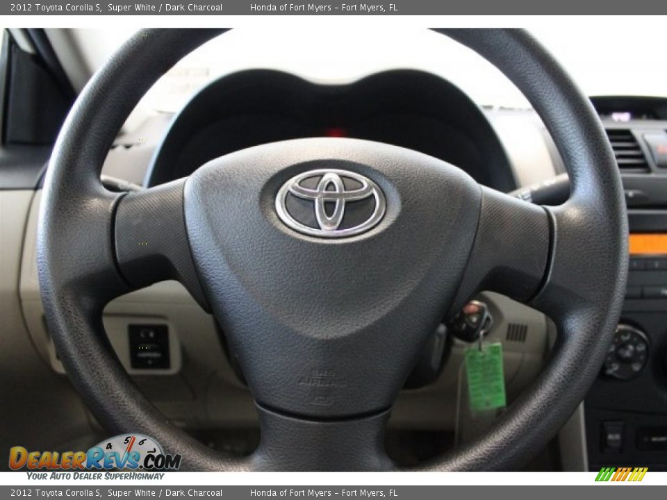 2012 Toyota Corolla S Super White / Dark Charcoal Photo #11