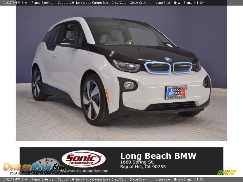 2017 BMW i3 with Range Extender Capparis White / Mega Carum Spice Grey/Carum Spice Grey Photo #1