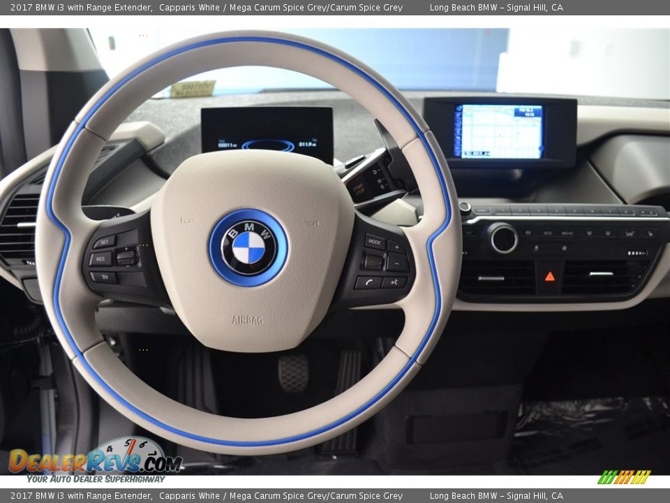 2017 BMW i3 with Range Extender Capparis White / Mega Carum Spice Grey/Carum Spice Grey Photo #14