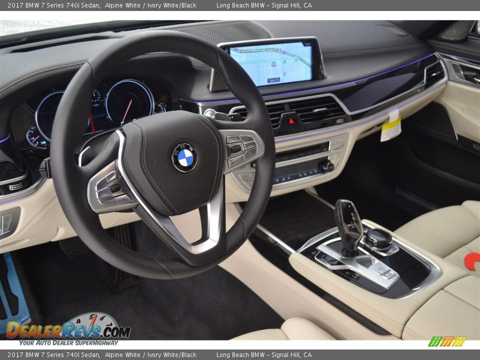 2017 BMW 7 Series 740i Sedan Alpine White / Ivory White/Black Photo #7